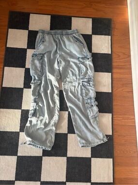 Vintage Havana Light Blue Men's Cargo Pants - Relaxed Utility
